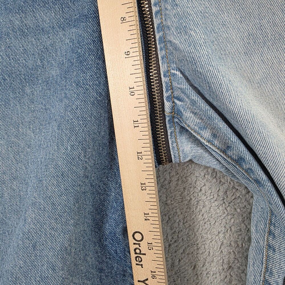 Revice Denim Jeans Yin Yang Crops Size 28 Tokyo Wash Two Tone Blue Zip Detail - Picture 12 of 15